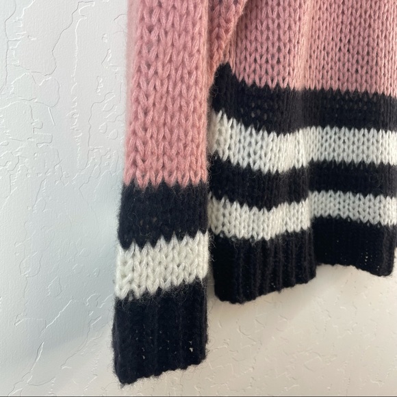 Lucky Brand Bold Stripe Pullover Wool Blend Fuzzy Knit Sweater Size Small - Picture 6 of 14